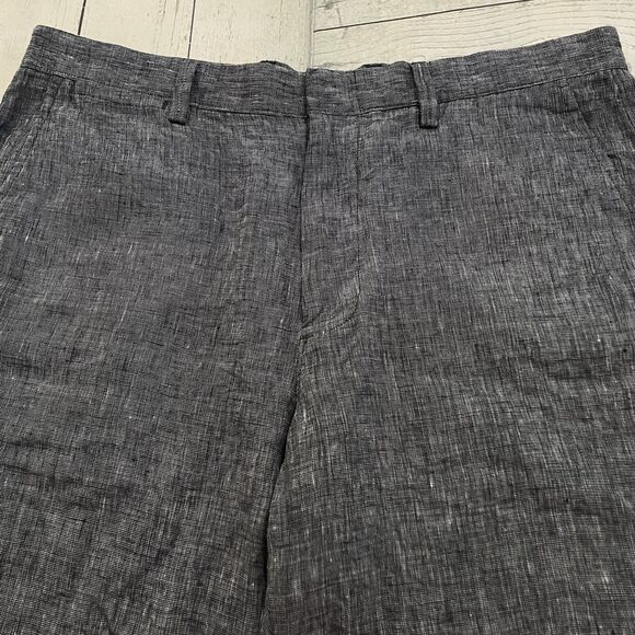 J. Crew Men's W35 Gray 100% Linen Flat Front 10.5" Inseam Bermuda Shorts - Picture 3 of 8
